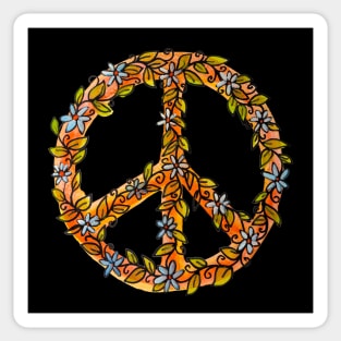 Flower Power Peace Sign Sticker